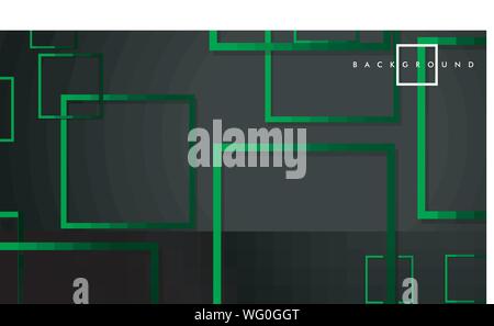 Vector Modern Abstract Squares Backgrounds . with a black green gradient. eps 10 template Stock Vector