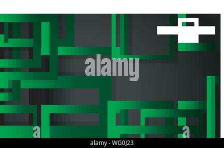 Vector Modern Abstract Squares Backgrounds . with a black green gradient. eps 10 template Stock Vector