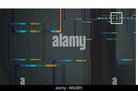 Modern Abstract Vector Box Background. with colorful gradient strips. eps 10 template Stock Vector