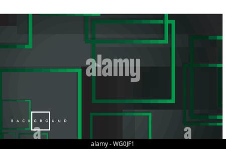 Vector Modern Abstract Squares Backgrounds . with a black green gradient. eps 10 template Stock Vector