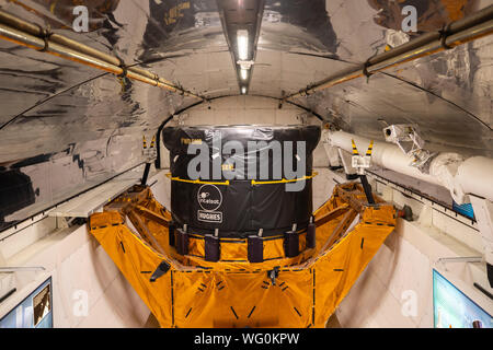 Orbus 21 payload in space shuttle bay at NASA Johnson Space Center, Houston, Texas Stock Photo