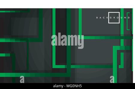 Vector Modern Abstract Squares Backgrounds . with a black green gradient. eps 10 template Stock Vector