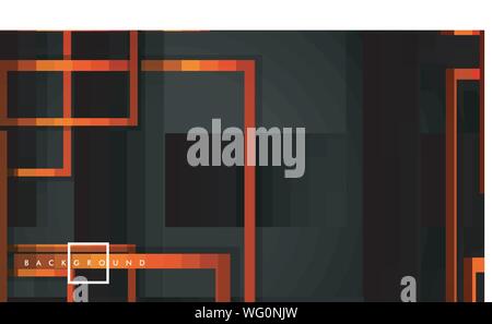 Vector Modern Abstract Squares Backgrounds . with a black orange gradient. eps 10 template Stock Vector