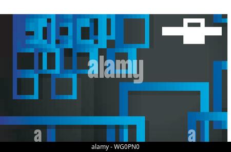 Vector Modern Abstract Squares Backgrounds . with a black green gradient. eps 10 template Stock Vector