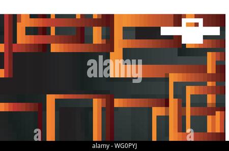Vector Modern Abstract Squares Backgrounds . with a black red orange gradient. eps 10 template Stock Vector
