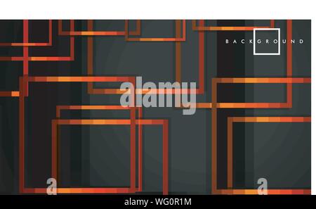 Vector Modern Abstract Squares Backgrounds . with a black orange gradient. eps 10 template Stock Vector