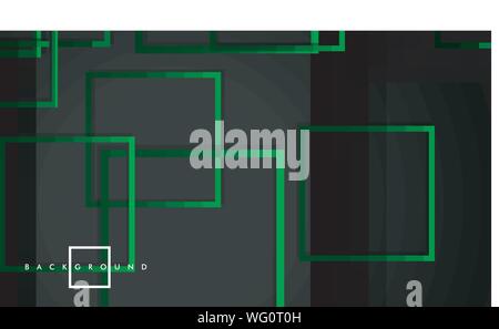 Vector Modern Abstract Squares Backgrounds . with a black green gradient. eps 10 template Stock Vector