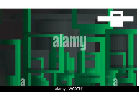 Vector Modern Abstract Squares Backgrounds . with a black green gradient. eps 10 template Stock Vector