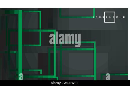 Vector Modern Abstract Squares Backgrounds . with a black green gradient. eps 10 template Stock Vector