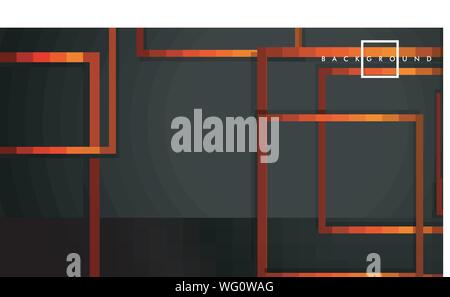 Vector Modern Abstract Squares Backgrounds . with a black orange gradient. eps 10 template Stock Vector