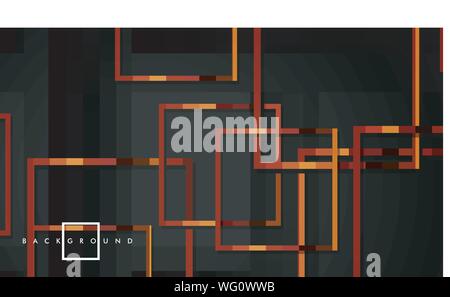 Vector Modern Abstract Squares Backgrounds . with a black and metal color gradient. eps 10 template Stock Vector