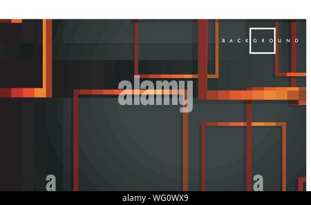 Vector Modern Abstract Squares Backgrounds . with a black orange gradient. eps 10 template Stock Vector