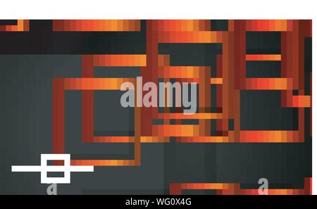 Vector Modern Abstract Squares Backgrounds . with a black orange gradient. eps 10 template Stock Vector