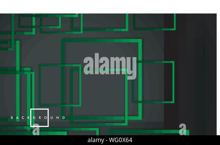 Vector Modern Abstract Squares Backgrounds . with a black green gradient. eps 10 template Stock Vector