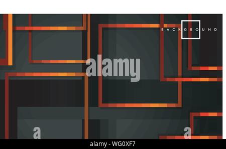 Vector Modern Abstract Squares Backgrounds . with a black orange gradient. eps 10 template Stock Vector
