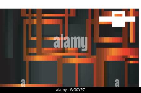 Vector Modern Abstract Squares Backgrounds . with a black orange gradient. eps 10 template Stock Vector