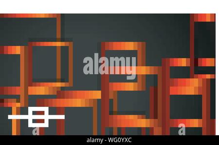 Vector Modern Abstract Squares Backgrounds . with a black orange gradient. eps 10 template Stock Vector
