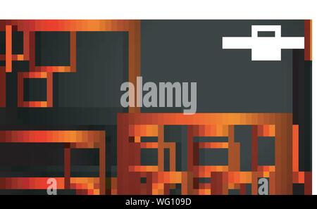 Vector Modern Abstract Squares Backgrounds . with a black orange gradient. eps 10 template Stock Vector