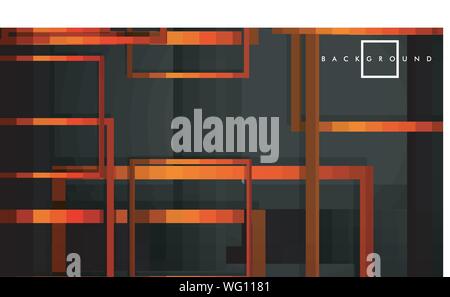 Vector Modern Abstract Squares Backgrounds . with a black orange gradient. eps 10 template Stock Vector