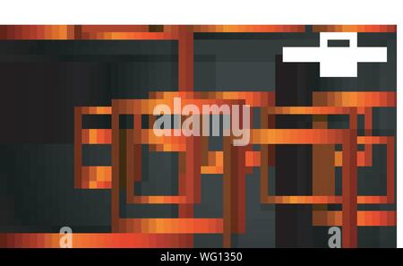 Vector Modern Abstract Squares Backgrounds . with a black orange gradient. eps 10 template Stock Vector