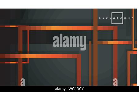 Vector Modern Abstract Squares Backgrounds . with a black orange gradient. eps 10 template Stock Vector