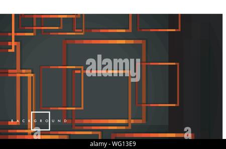 Vector Modern Abstract Squares Backgrounds . with a black orange gradient. eps 10 template Stock Vector