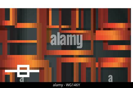 Vector Modern Abstract Squares Backgrounds . with a black orange gradient. eps 10 template Stock Vector