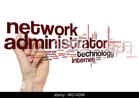 Network administrator word cloud concept Stock Photo