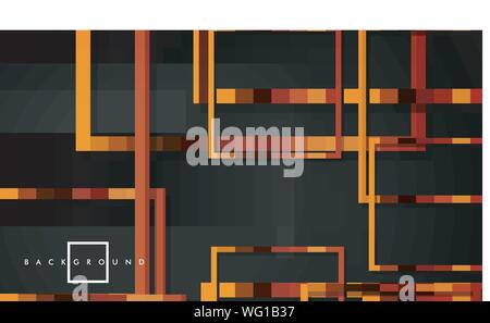 Vector Modern Abstract Squares Backgrounds . with a black and metal color gradient. eps 10 template Stock Vector
