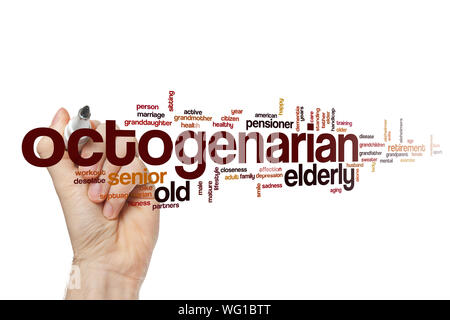 Octogenarian word cloud concept Stock Photo