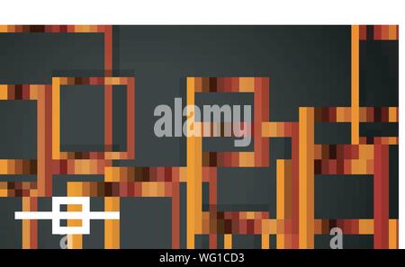Vector Modern Abstract Squares Backgrounds . with a black and metal color gradient. eps 10 template Stock Vector