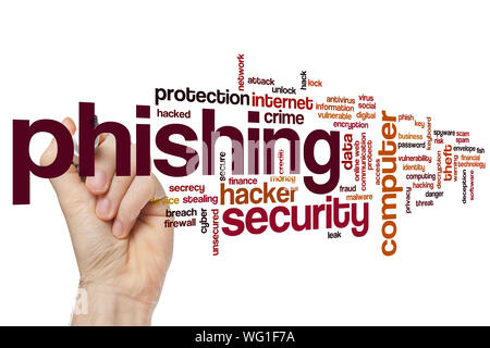 Phishing word cloud concept Stock Photo