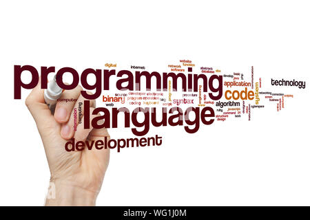 Programming language word cloud concept Stock Photo