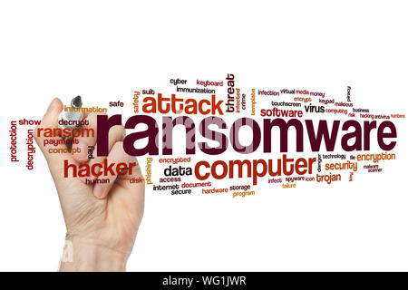 Ransomware word cloud concept Stock Photo
