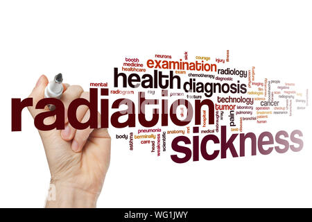 Radiation sickness word cloud concept Stock Photo