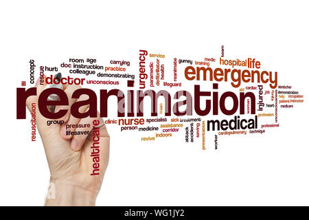 Reanimation word cloud concept Stock Photo