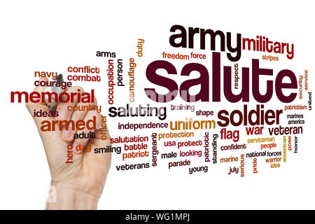 Salute word cloud concept Stock Photo