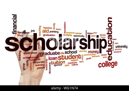 Scolarship word cloud concept Stock Photo