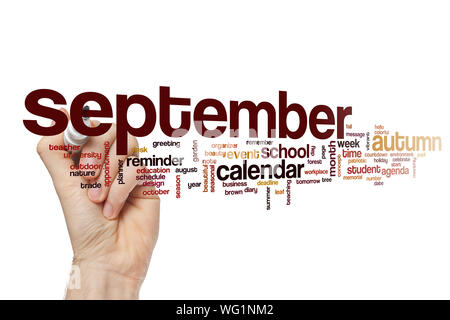 September word cloud concept Stock Photo
