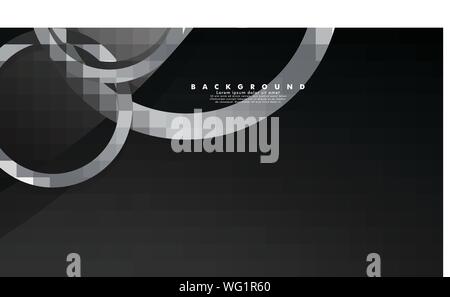 Abstract metal vector background with luxurious shiny gray circles Stock Vector