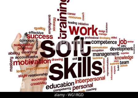 Soft skills word cloud concept Stock Photo