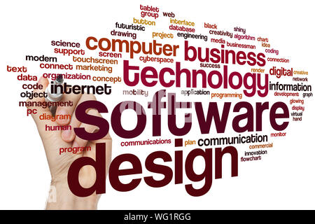 Software design word cloud concept Stock Photo