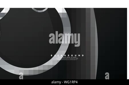 Abstract metal vector background with luxurious shiny gray circles Stock Vector