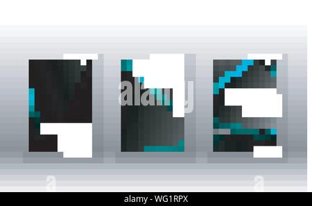 The background of the cover design pattern. blue triangle line. Vector front page font Stock Vector