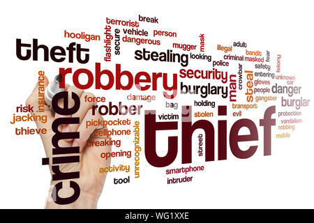 Thief word cloud concept Stock Photo