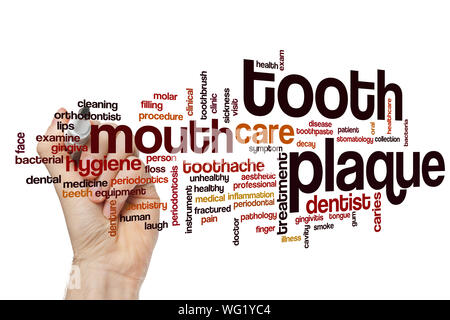 Tooth plaque word cloud concept Stock Photo