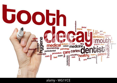 Tooth decay word cloud concept Stock Photo
