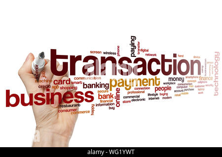 Transaction word cloud concept Stock Photo