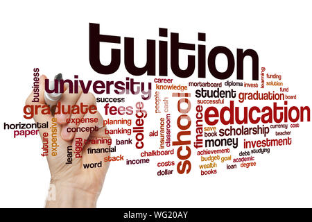 Tuition word cloud concept Stock Photo