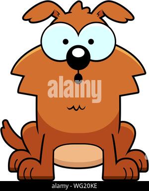 A cartoon illustration of a dog looking surprised. Stock Vector